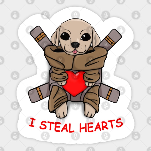 funny baby Labrador dog Valentines Day gift I Steal Hearts T-Shirt Sticker by nayakiiro